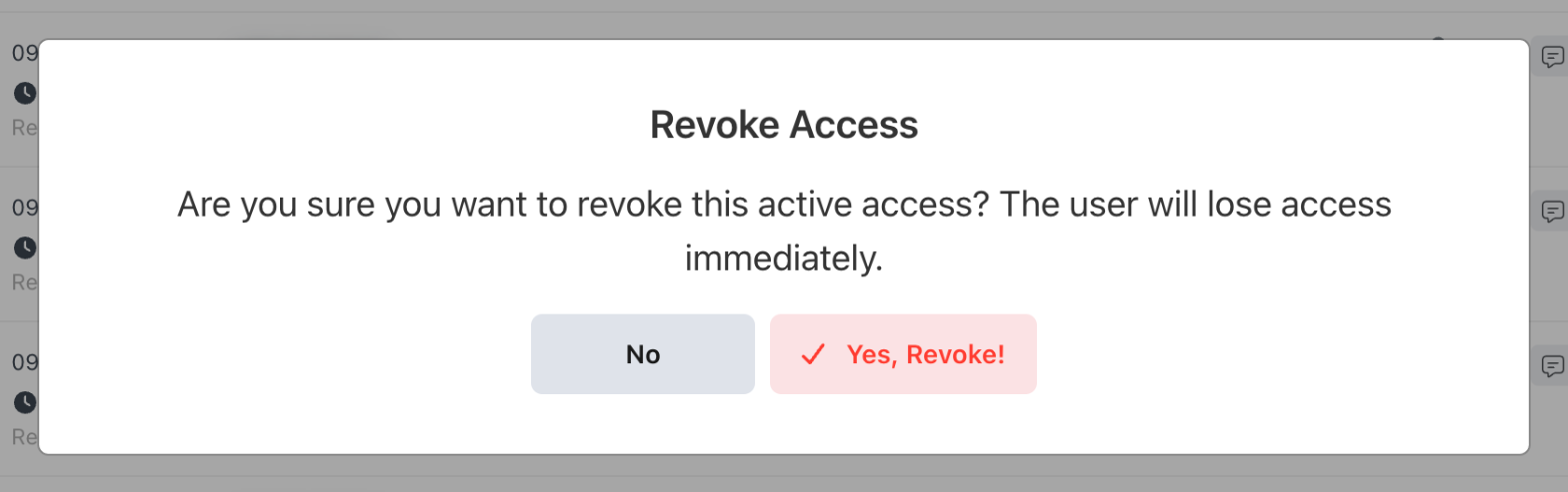 Revoke Access confirmation dialog